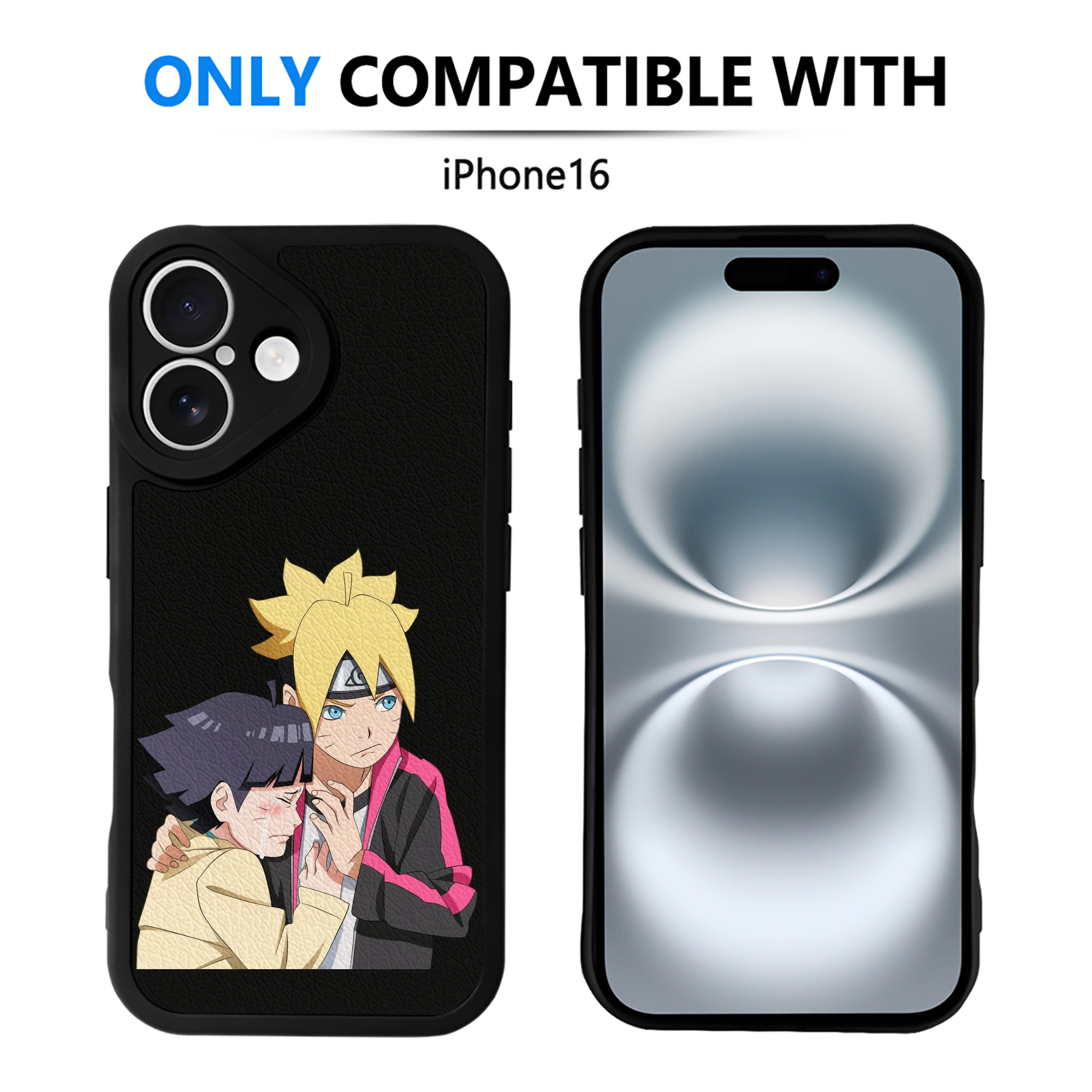 （画像用） NARUTO -ナルト- うずまき ボルト Uzumaki Boruto 【iPhone 16シリーズ対応】シリコンスマホケース（レザー調） 材質：シリコン